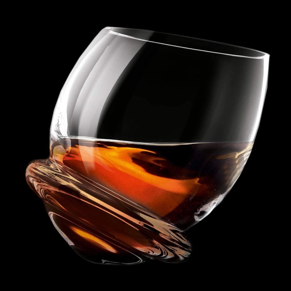 Rocking Whiskey Glasses Set 2 Wobble Roly Poly Barware Unique Gifts Gift Ideas - Picture 5 of 8